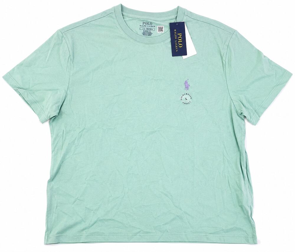 Polo Ralph Lauren Classic Fit T Shirt Men's L Green Pony Logo Crew Neck NWT